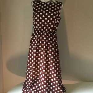 Polka Dot Dress Brown Pretty Woman  Size Large